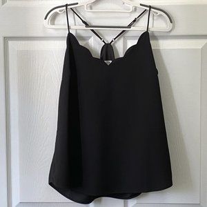 J Crew Women's Scallop V-neck Camisole Black Size 10